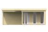 Tuindeco Bridgend Hoekblokhut met overkapping 380+298x380+298 cm 70 mm vuren bruin geïmpregneerd