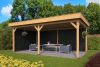 Tuindeco Oslo XL Overkapping type 2 678x430 cm Lariks/Douglashout blank en Zweeds rabat zwart
