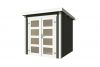 Blokhut Bart 200x200cm 28mm vuren groengrijs-wit geverfd