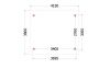 Trendhout kapschuur de Hoeve XL 415x380 cm - plattegrond