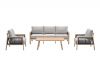 Decala loungeset - 4-delig aluminium - light teak look - desert sand