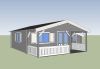 Interflex Blokhut 540x540 met overkapping 300 cm 50 mm vuren gecoat