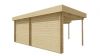 Tuindeco Funen Blokhut met overkapping 300+298x300+298 cm - red class wood geïmpregneerd