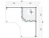 Tuindeco Funen Blokhut met overkapping 300+298x300+298 cm - red class wood geïmpregneerd