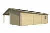 Garage/Carport Berggren 396+369x830 cm - Bruin geïmpregneerd