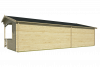 Tuindeco Mokka Blokhut 400x400 cm + luifel 500 cm 40 mm vuren groen geïmpregneerd
