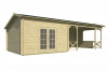 Tuindeco Mokka Blokhut 400x400 cm + luifel 500 cm 40 mm vuren groen geïmpregneerd