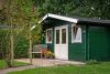 Tuindeco Parijs blokhut 500x380 cm 44 mm vuren groen geïmpregneerd