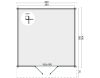Tuindeco Torrent Blokhut 400x400 cm 34 mm vuren blank