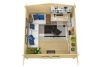 Tuindeco Torrent Blokhut 400x400 cm 34 mm vuren blank