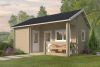 Tuindeco Edelweiss chalet 600x510 cm 70 mm vuren grijs geïmpregneerd