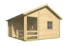 Tuindeco Edelweiss chalet 600x510 cm 70 mm vuren grijs geïmpregneerd