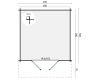 Tuindeco Albacete blokhut 300x300 cm + luifel 70 cm 34 mm vuren bruin geïmpregneerd