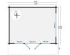 Tuindeco Blackpool blokhut 440x340 cm + luifel 90 cm 58 mm vuren groen geïmpregneerd