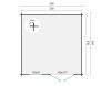Tuindeco Greta Blokhut 340x340 cm 28 mm vuren blank