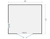 Tuindeco Tino Blokhut 300x275 cm 28 mm vuren honing geïmpregneerd