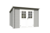 Outdoor Life Nadia Blokhut 295x250 cm 28 mm vuren Platinum Grey-Wit gecoat