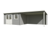 Outdoor Life Aida Blokhut 780x295 cm 28 mm vuren Platinum Grey-Wit gecoat