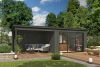 Outdoor Life Pernilla Tuinhuis 385x295 cm met overkapping 350 cm 28 mm vuren Green Grey gecoat