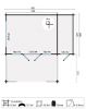 Tuindeco Coventry Blokhut 440x340 cm + luifel 223 cm 58 mm vuren groen geïmpregneerd