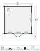 Tuindeco Derby Blokhut 440x440 cm 58 mm vuren grijs geïmpregneerd