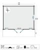 Blokhut Gustav 500x380 cm + luifel 120 cm - geïmpregneerd