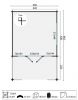 Tuindeco Ipswich Blokhut 440x440 cm + luifel 223 cm 58 mm vuren red class wood geïmpregneerd