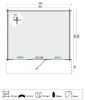 Blokhut Mika 380x300 cm + luifel 80 cm- geïmpregneerd plattegrond