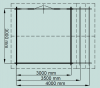 Lugarde Blokhut B13 400x300 cm - 44 mm - plattegrond