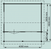 Lugarde Blokhut B16 400x400 cm - 44 mm - plattegrond