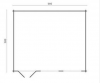 Tuindeco Tova Blokhut 595x500 cm + luifel 75 cm 44 mm vuren honing geïmpregneerd