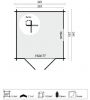 Blokhut Valery 245x245 cm - geïmpregneerd plattegrond