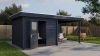 Lugarde Select Modern tuinhuis met overkapping Nunspeet 300x300cm + 300cm - Zwarte olie
