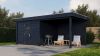 Lugarde Select Modern tuinhuis met overkapping Nunspeet 300x300cm + 300cm - Zwarte olie