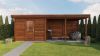 Lugarde Select Modern tuinhuis met overkapping Lelystad 300x300cm + 400cm - Bruine olie
