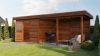 Lugarde Select Modern tuinhuis met overkapping Lelystad 300x300cm + 400cm - Bruine olie
