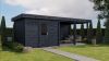 Lugarde Select Modern tuinhuis met overkapping Lelystad 300x300cm + 400cm - Zwarte olie