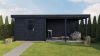 Lugarde Select Modern tuinhuis met overkapping Lelystad 300x300cm + 400cm - Zwarte olie