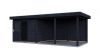 Lugarde Select Modern tuinhuis met overkapping Lelystad 300x300cm + 400cm - Zwarte olie
