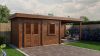 Lugarde Select Modern tuinhuis met overkapping Neerkant 388x250cm + 300cm - Bruine olie