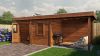 Lugarde Select Modern tuinhuis met overkapping Neerkant 388x250cm + 300cm - Bruine olie