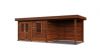 Lugarde Select Modern tuinhuis met overkapping Neerkant 388x250cm + 300cm - Bruine olie