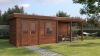 Lugarde Select Modern tuinhuis met overkapping Dronten 388x250cm + 400cm - Bruine olie