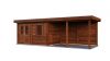 Lugarde Select Modern tuinhuis met overkapping Dronten 388x250cm + 400cm - Bruine olie