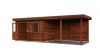 Lugarde Select Modern tuinhuis met overkapping Dronten 388x250cm + 400cm - Bruine olie