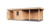 Lugarde Select Modern tuinhuis met overkapping Zutphen 388x300cm + 400cm - Onbehandeld