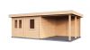 Lugarde Select Modern tuinhuis met overkapping Almere 388x388cm + 300cm - Onbehandeld
