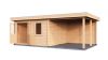 Lugarde Select Modern tuinhuis met overkapping Almere 388x388cm + 300cm - Onbehandeld