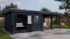 Lugarde Select Modern tuinhuis met overkapping Amstelveen 388x388cm + 400cm - Zwarte olie
