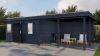 Lugarde Select Modern tuinhuis met overkapping Amstelveen 388x388cm + 400cm - Zwarte olie